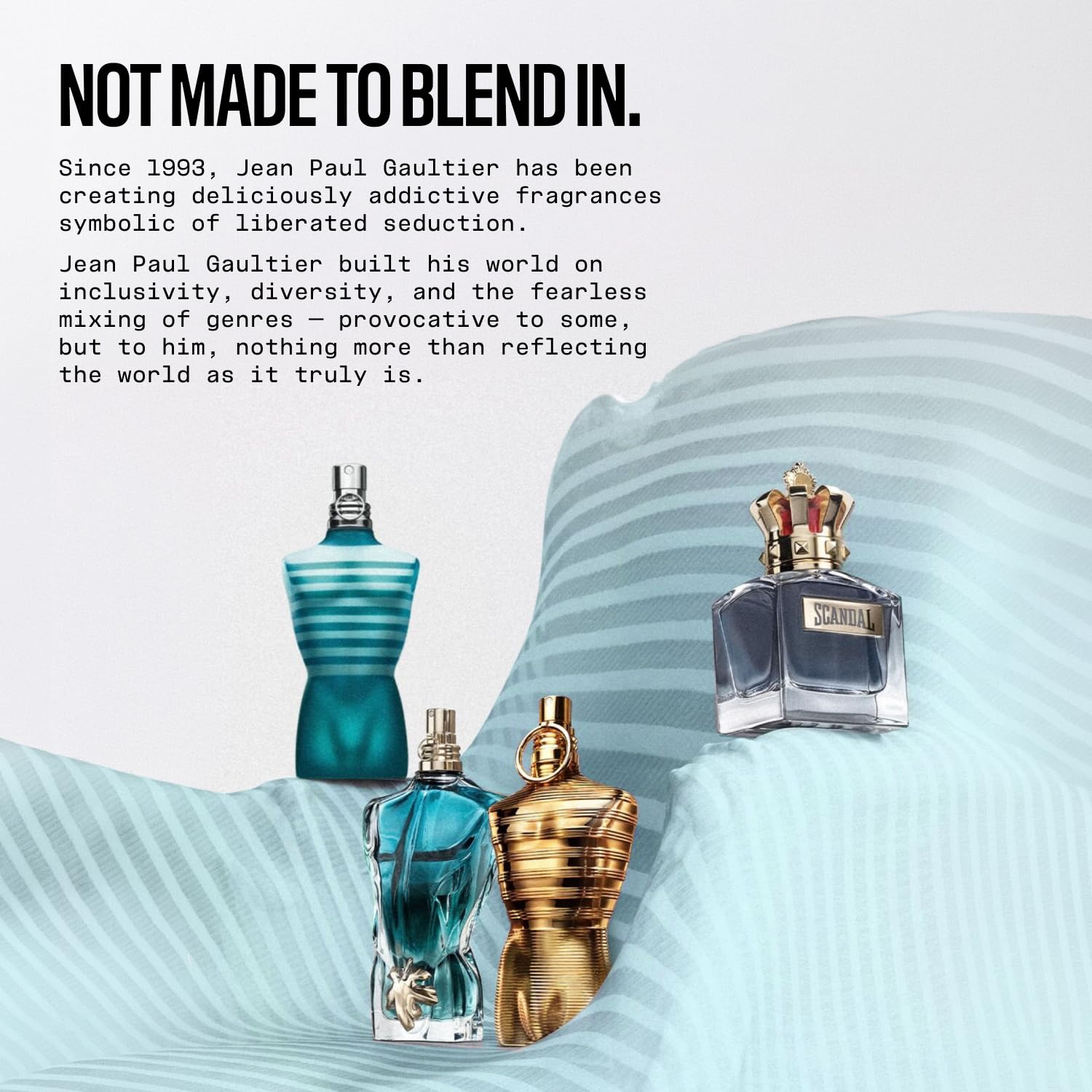Jean Paul Gaultier Le Beau Eau de Toilette for Men Long Lasting Addictive Aromatic Woody FRAGGISH