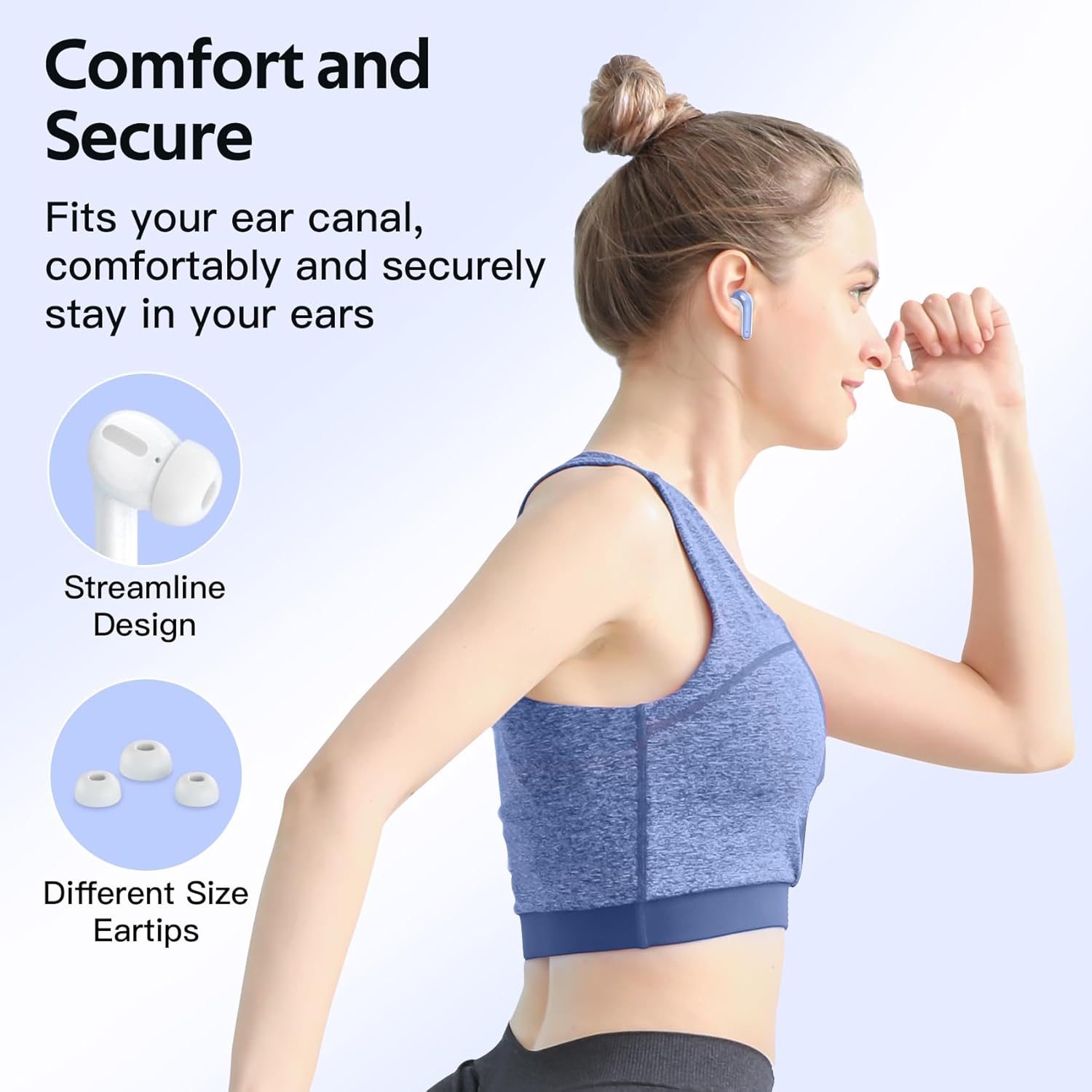TAGRY X08 Bluetooth 5.3 True Wireless Earbuds with LED Power Display, 60 Hours Playtime, Wireless Charging Case, IPX5 Waterproof, Touch Control, Built-in Microphone - Purple ACZONA