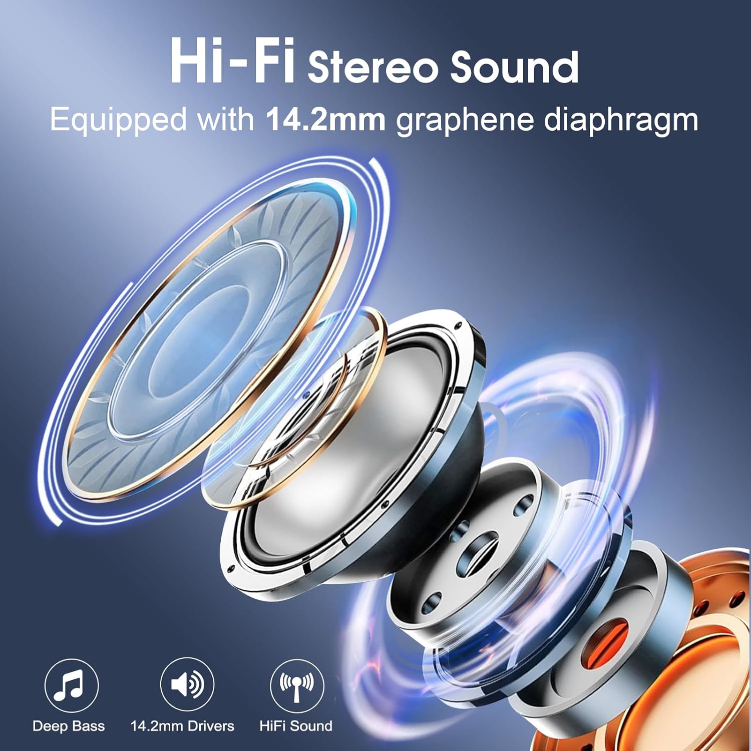 Wireless Bluetooth 5.4 Sports Earbuds with 75 Hours Playtime, ENC Noise Cancelling Microphone, Hi-Fi Deep Bass Stereo, IPX7 Waterproof, Ear Hooks, LED Display, Black ACZONA